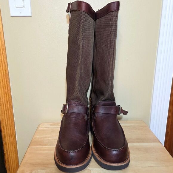 Chippewa Cutter 17" Snake Boots Moc Toe Goaky Brown Leather 23923 Men's 10.5 - Picture 2 of 7